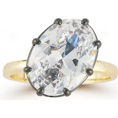 Sphera Milano Cubic Zirconia 14k Gold Plate Oval Ring