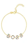 Sphera Milano Cubic Zirconia Boss Bracelet In Gold Rainbow