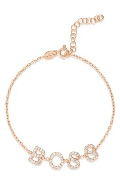 Sphera Milano Cubic Zirconia Boss Bracelet In Rose Gold