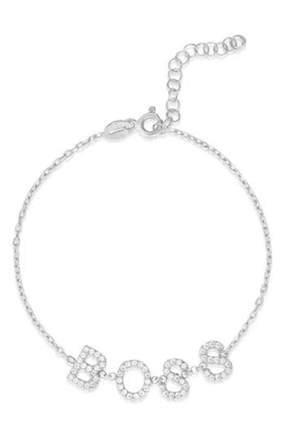 Sphera Milano Cubic Zirconia Boss Bracelet In Silver