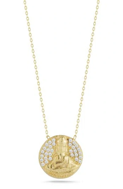 Sphera Milano Cubic Zirconia Buddha Pendant Necklace In Gold