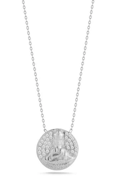 Sphera Milano Cubic Zirconia Buddha Pendant Necklace In Metallic