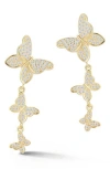 Sphera Milano Cubic Zirconia Butterfly Drop Earrings In Gold