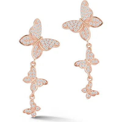 Sphera Milano Cubic Zirconia Butterfly Drop Earrings In Gold