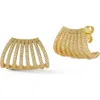 Sphera Milano Cubic Zirconia Cage Stud Earrings In Gold