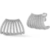 Sphera Milano Cubic Zirconia Cage Stud Earrings In Silver