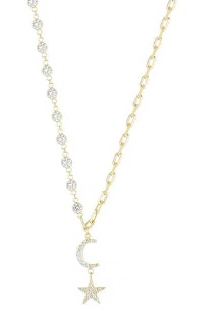 Sphera Milano Cubic Zirconia Celestial Pendant Necklace In Gold