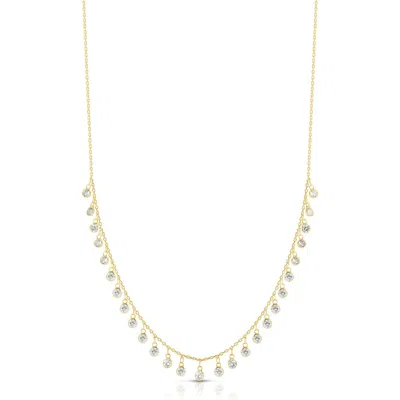 Sphera Milano Cubic Zirconia Charm Frontal Necklace In Gold