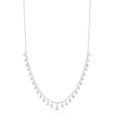 Sphera Milano Cubic Zirconia Charm Frontal Necklace In Silver