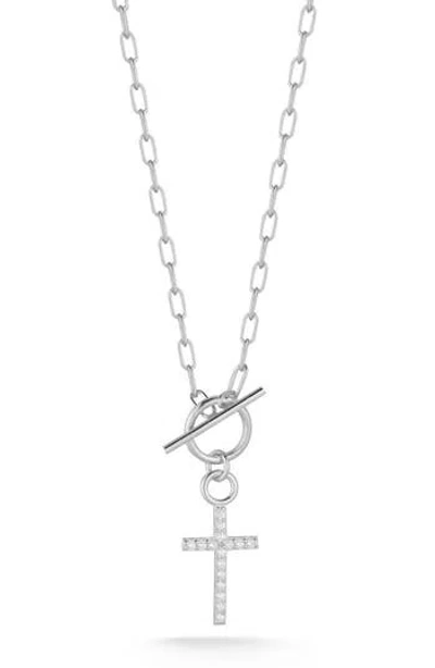 Sphera Milano Cubic Zirconia Cross Toggle Pendant Necklace In Neutral
