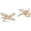 Sphera Milano Cubic Zirconia Double Bow Stud Earrings In Gold