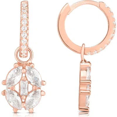 Sphera Milano Cubic Zirconia Drop Huggie Hoop Earrings In Gold
