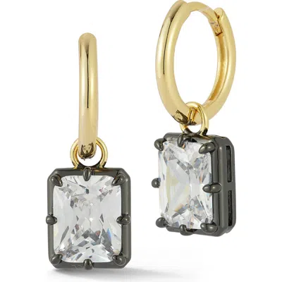 Sphera Milano Cubic Zirconia Drop Huggie Hoop Earrings In Gold