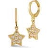 Sphera Milano Cubic Zirconia Drop Huggie Hoop Earrings In Gold