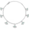 Sphera Milano Cubic Zirconia Evil Eye Charm Anklet In Silver