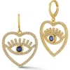 Sphera Milano Cubic Zirconia Evil Eye Heart Drop Earrings In Gold