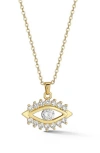 Sphera Milano Cubic Zirconia Evil Eye Pendant Necklace In Gold
