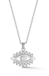 Sphera Milano Cubic Zirconia Evil Eye Pendant Necklace In Metallic