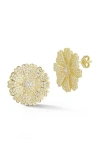 Sphera Milano Cubic Zirconia Flower Stud Earrings In Gold
