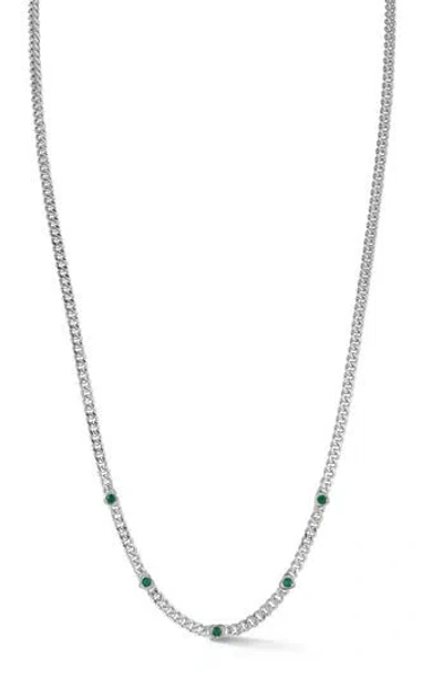 Sphera Milano Cubic Zirconia Heart Station Chain Necklace In Metallic