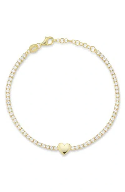 Sphera Milano Cubic Zirconia Heart Tennis Bracelet In Gold