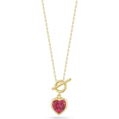 Sphera Milano Cubic Zirconia Heart Toggle Pendant Necklace In Gold