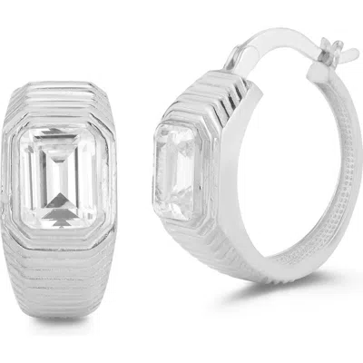 Sphera Milano Cubic Zirconia Hoop Earrings In Metallic