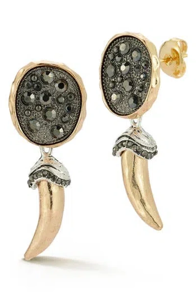 Sphera Milano Cubic Zirconia Horn Drop Earrings In Burgundy
