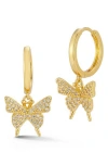 Sphera Milano Cubic Zirconia Huggie Hoop Earrings In Gold