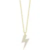 Sphera Milano Cubic Zirconia Lightning Bolt Pendant Necklace In Gold