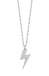 Sphera Milano Cubic Zirconia Lightning Bolt Pendant Necklace In Silver
