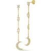 Sphera Milano Cubic Zirconia Moon Drop Earrings In Gold