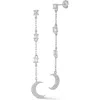 Sphera Milano Cubic Zirconia Moon Drop Earrings In Silver
