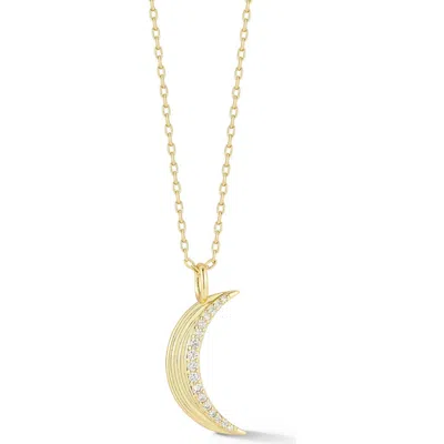 Sphera Milano Cubic Zirconia Moon Pendant Necklace In Gold