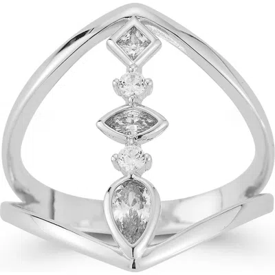 Sphera Milano Cubic Zirconia Open Band Ring In Silver