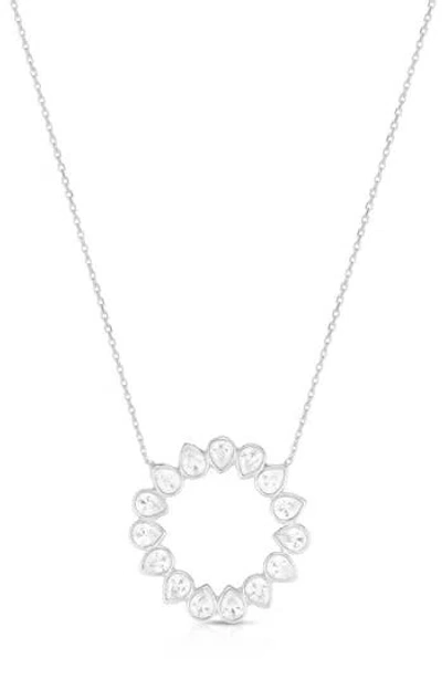 Sphera Milano Cubic Zirconia Open Circle Pendant Necklace In Metallic