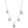 Sphera Milano Cubic Zirconia Padlock Station Necklace In Metallic