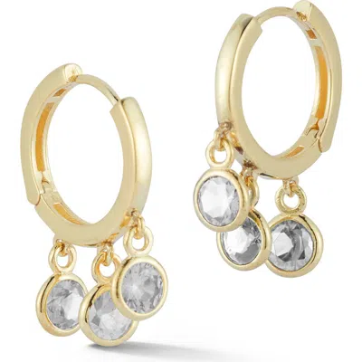 Sphera Milano Cubic Zirconia Shaker Drop Huggie Hoop Earrings In Gold