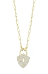 Sphera Milano Cubic Zirconia Shield Pendant Necklace In Gold