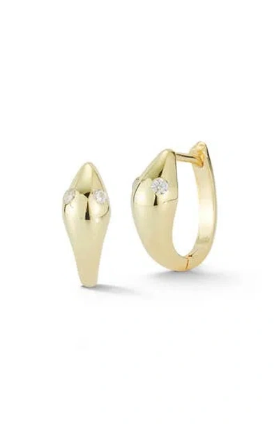 Sphera Milano Cubic Zirconia Snake Huggie Hoop Earrings In Gold