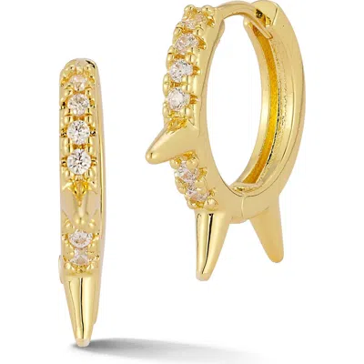 Sphera Milano Cubic Zirconia Spike Huggie Hoop Earrings In Gold