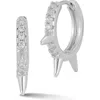 Sphera Milano Cubic Zirconia Spike Huggie Hoop Earrings In Silver