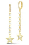 Sphera Milano Cubic Zirconia Star Drop Earrings In Gold