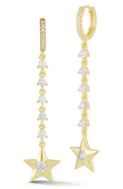 Sphera Milano Cubic Zirconia Star Drop Earrings In Gold