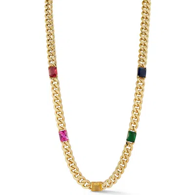 Sphera Milano Cubic Zirconia Station Chain Necklace In Gold