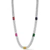 Sphera Milano Cubic Zirconia Station Chain Necklace In Silver