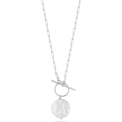 Sphera Milano Cultured Pearl Pendant Necklace In Silver