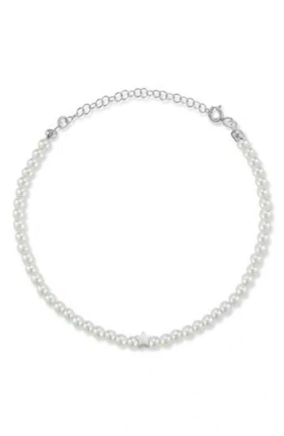 Sphera Milano Cultured Pearl Star Charm Bracelet In Silver