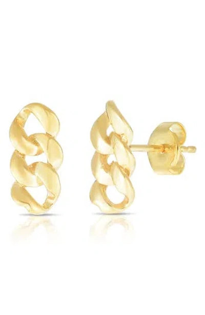 Sphera Milano Curb Chain Stud Earrings In Gold
