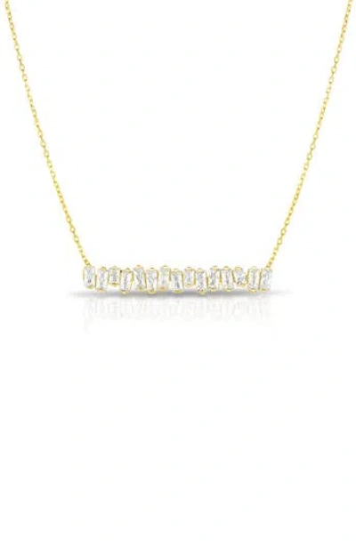 Sphera Milano Cz Bar Necklace In Gold